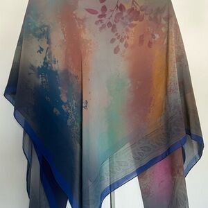 Floral Multicolor Large square hijab scarf crepe 150cm x 150cm